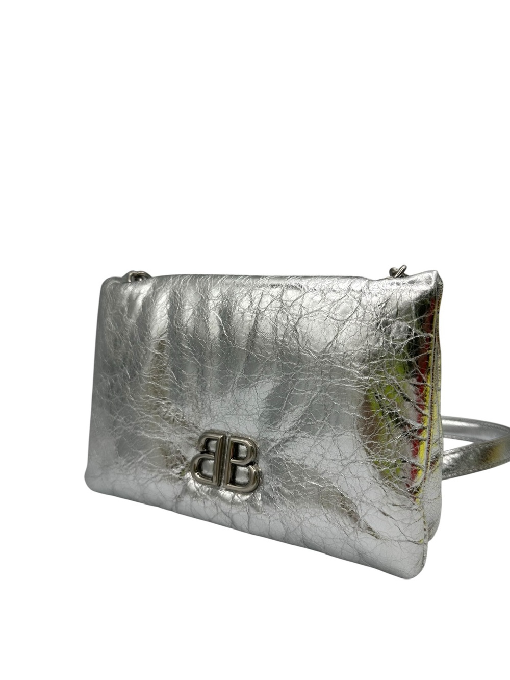 BALENCIAGA Nano Monaco Metallized Leather Bag - Picture 2 of 16